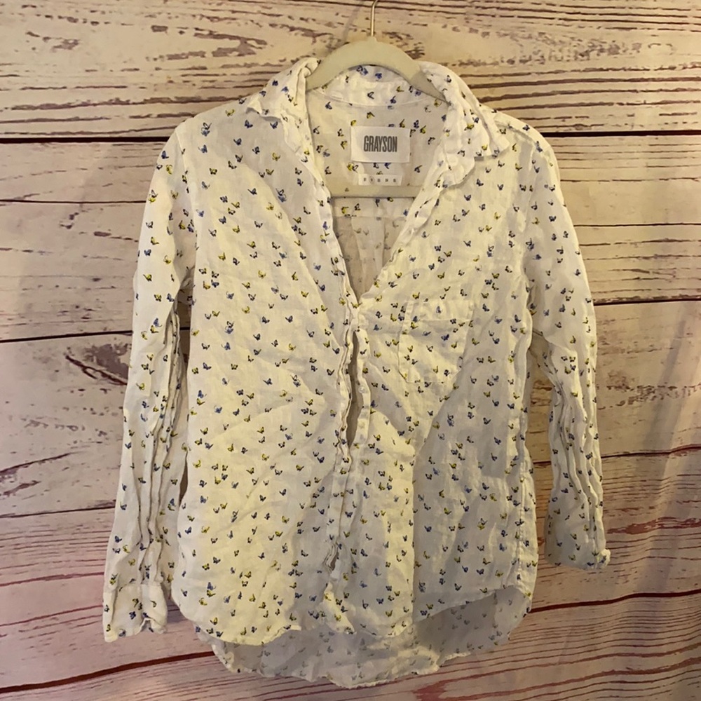 Grayson Butterfly 🦋 casual button down linen shirt